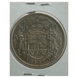 CANADA 1937 50 CENT***SILVER*** COIN PRE WW11 -