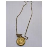 OLD LEO ASTROLOGICAL CHARM ON CHAIN - LYONS