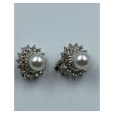 VINTAGE INSPIRING BLING AND PEARL EARRINGS (CLIP)
