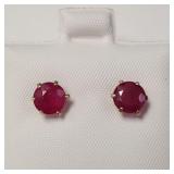 10K YELLOW GOLD RUBY(3.1CT)  EARRINGS (~WEIGHT