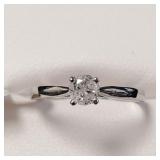 14K WHITE GOLD DIAMOND (0.25CT,I2,G)  RING (~SIZE