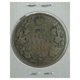 CANADA 1929 50 CENT ***SILVER *** COIN VF NICE