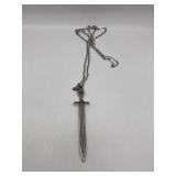STUNNING SWORD PENDANT ON CHAIN - DRAGON SLAYER
