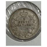 CANADA 1902 H EDWARD VII 5 CENT ***SILVER