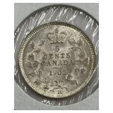 CANADA 1902 H EDWARD VII 5 CENT ***SILVER