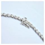 STERLING SILVER DIAMOND NECKLACE, 64 DIAMONDS