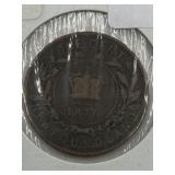ANTIQUE NEWFOUNDLAND 1876 1 CENT BRONZE - AMAZING