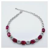 STERLING SILVER 6.9MM X 5MM NATURAL ENHANCED RUBY