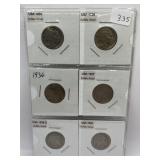 UNITED STATES BUFFALO NICKELS NICE LOT 6 PCS IN