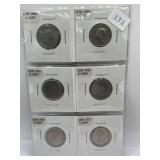 RCM CANADA NICKELS 6 PCS IN SLEEVE MINT