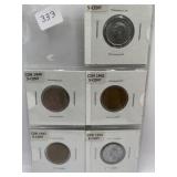 RCM WWII 1940'S CANADIAN NICKELS 5 PCS IN SLEEVE