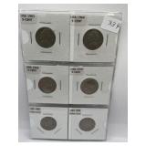UNITED STATES NICKELS 6 PCS IN SLEEVE GEM MINT (