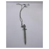 TOOLED SWORD PENDANT ON CHAIN - COOL
