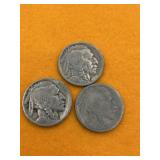 BUFFALO NICKELS UNITED STATES 3 PCS 1928 /1929/