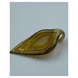 ESTATE FIND US MURANO LOVED GLASS LEAF / PENDANT