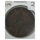 ANTIQUE 1837 PROVINCE OF CANADA 1/2 PENNY -