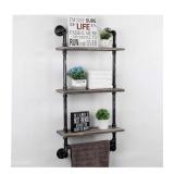 3TIER INDUSTRIAL PIPE BATHROOM SHELF