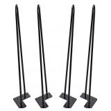 HAIRPIN TABLE LEGS 28 INCH SET OF 4 2 ROD SATIN