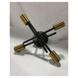 LIGHT FIXTURE GOLD&BLACK13 3/4IN X 13.5IN