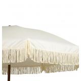 AMMSUN WHITE PATIO UMBRELLA WITH FRINGE7FT