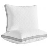 2 LARIESS WHITE PILLOWS SIZE STANDARD ONE IS
