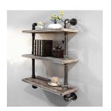 INDUSTRIAL PIPE FLOATING BOOK SHELF