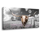 HIGHLAND COW CANVAS WALL ART 59 x30IN