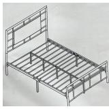 METAL DOUBLE BED FRAME WITH SEMI PADDED HEAD