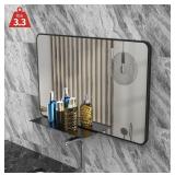 WALL MIRROR WITH SHELF FOR BATHROOM 28X18 INCHES