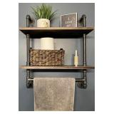 INDUSTRIAL PIPE BATHROOM SHELF 63 x9.5 x28IN