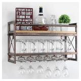 2 TIER WALL MOUNTED WINE RACK 23 x8IN