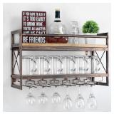 WOMIO INDUSTRIAL 2 TIER WALL MOUNTED WINE RACKS