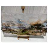 LAKE BLUE VALLEY CANVAS WALL ART 20X40IN
