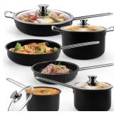 10 PIECE POTS AND PANS SET NON STICK KITCHEN