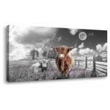 ZEYDRT HIGHLAND COWS WALL ART 20X40 INCH
