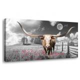 ZEYDRT HIGHLAND COW WALL ART 30X60 IN