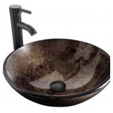 TEMPERED GLASS VANITY SINK 16.5IN