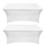 2 Pcs Spandex Tablecloth White 8 FT