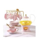 DUJUST TEA SET DAMAGE TO ONE CUP