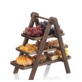 WOOD 3 TIER SERVING TRAY