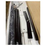 CONSOLE TABLE DARK BROWN WITH WHITE SHELVES