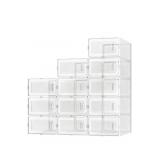 CLEAR SHOE ORGANIZER BOXES SET OF 12 13IN X