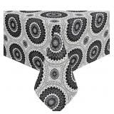 HIASAN FAUX LINEN TABLECLOTH WATERPROOF 54X108 IN