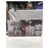CANVAS PAINTING 39-1/4 X 19-1/2 IN.