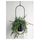 RISEON, BOHO BLACK METAL PLANT HANGER APPROX:
