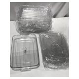 EZOWARE PLASTIC BINS W/LIDS 12 x 8 x 2 INCH 6 BINS
