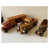 (3) WOODEN TOY TRUCKS