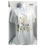 Sz XXL floral t shirt white
