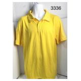 Sz L Men polo style sleeve pocket shirt yellow