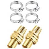2 Sets 3/4 Inch Brass Garden Hose Repair Kit,